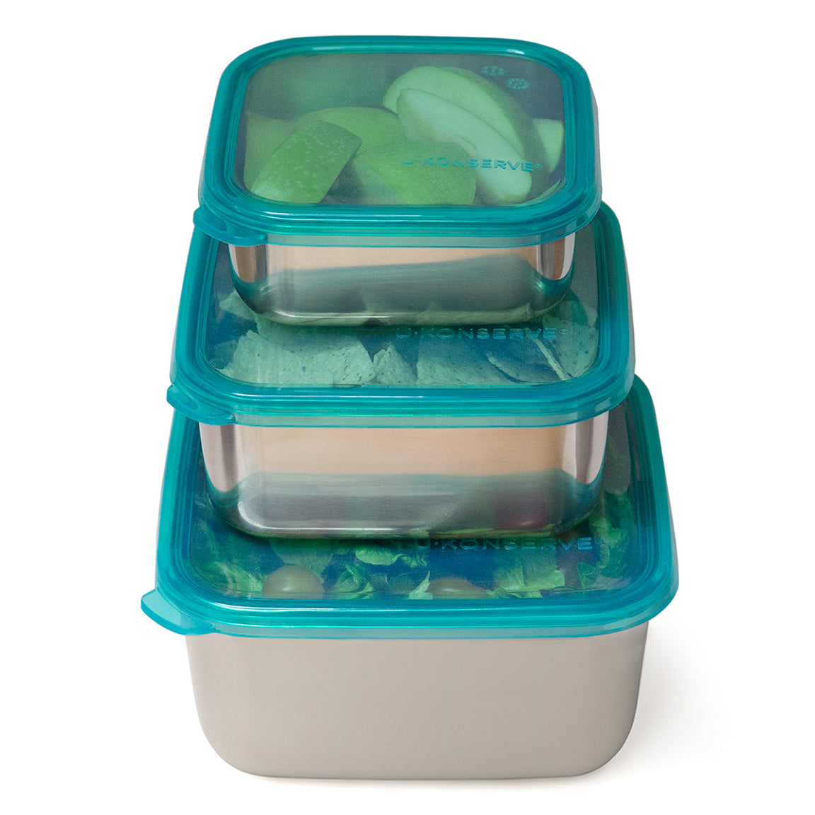 U Konserve Stainless Steel Food Storage Bento Box Container, Leak Proof Silicone Lid Dishwasher Safe - Plastic Free (30oz Blue)