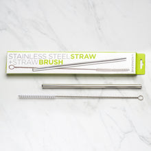 Load image into Gallery viewer, Stainless Steel Straw + Straw Brush