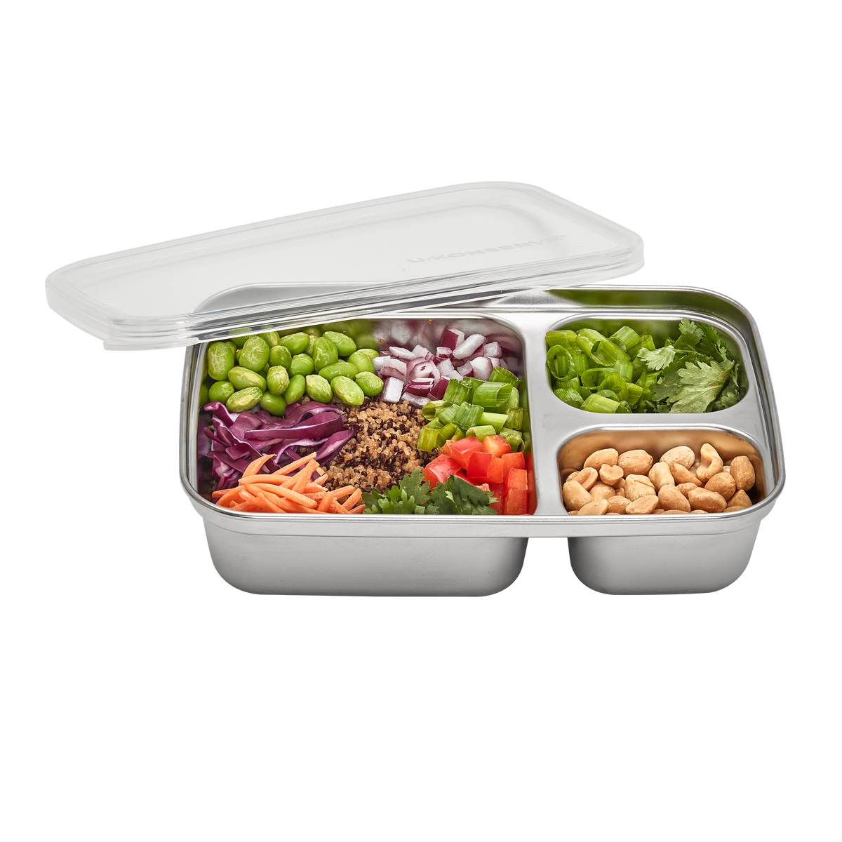 Divided Stainless Steel Rectangle Food Storage Container – U-Konserve